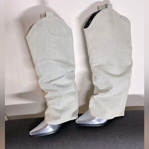 Cowboy Western Faux Leather Knee High Boots Festival Dollskill y2k Charli xcx